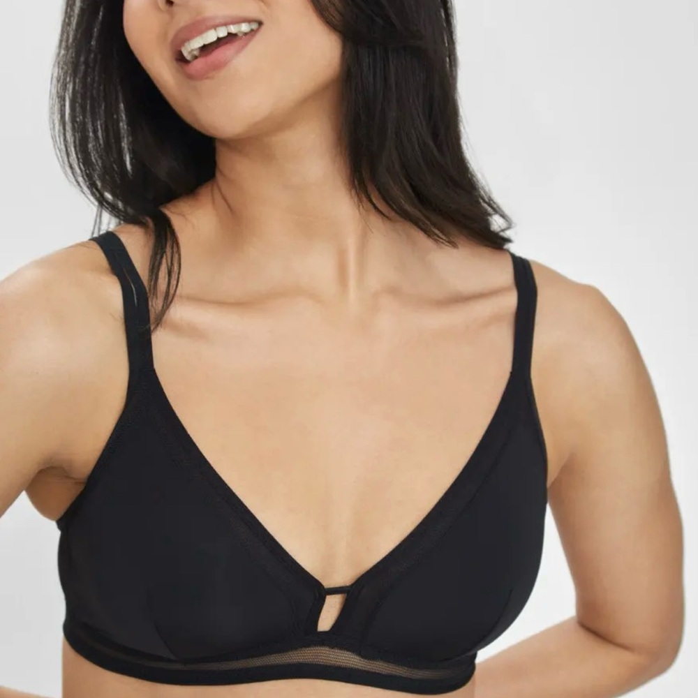 Lively Black Wireless Bra with Plunging V-Neckline